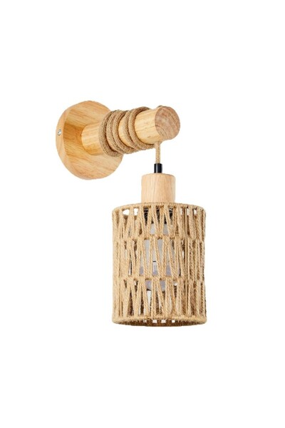 Choice bulb not included B jute rope Boho Rustic Farmhouse Wall Sconce Handma...