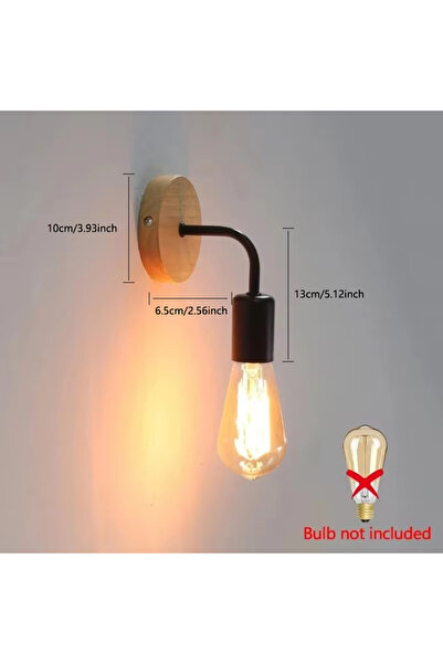 Choice Black Wood Wall Lamp Vintage Sconce Wall Lights Fixture E27 Bedside Re...