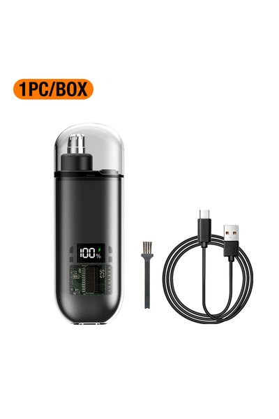 Choice ماكينة تشذيب شعر الأنف صغيرة الحجم ومحمولة بشاشة LED سوداء، مزودة بمنف...