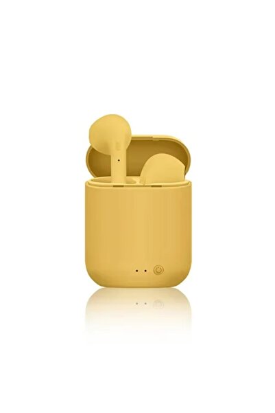 Choice سماعات أذن لاسلكية جديدة TWS i12 بتقنية بلوتوث، لون أصفر، ستيريو، مع م...