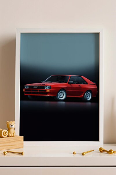 Saturn Audi Sport Quattro Car Framed Painting Men's Room and Garage Decor Cla...