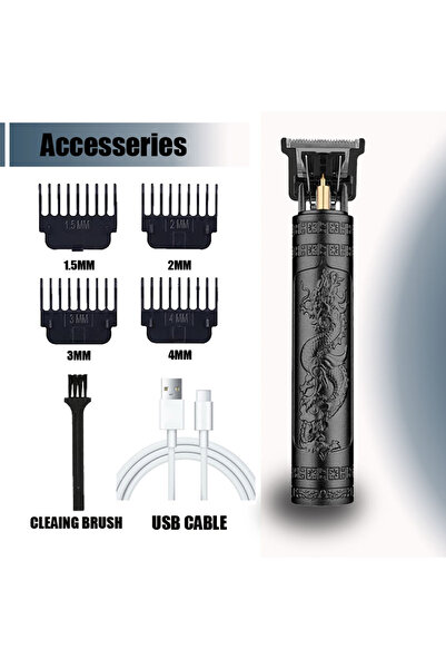 Choice ماكينة حلاقة الشعر المحمولة 060-BlackDragon مزودة بمنفذ USB للشحن السر...