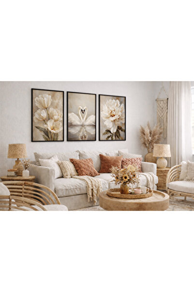 TekTablo Framed Painting Set 3 Piece Wooden Painting Set