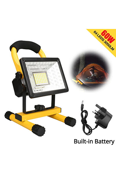 Choice كشاف ضوئي محمول قابل لإعادة الشحن يعمل بالبطارية، مزود بقابس بريطاني W...