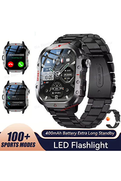 Choice ساعة ذكية متينة من الفولاذ الأسود 2025، مزودة بنظام تحديد المواقع العا...