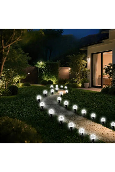 Choice مصابيح إضاءة مسار تعمل بالطاقة الشمسية على شكل كرة كريستالية بيضاء، 30...