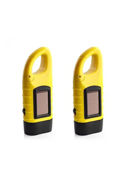 Choice yellow-2PC Outdoor LED Hand Pressing Dynamo Solar Crank Power Flashlig...