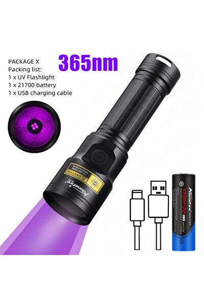 Choice 21700 black 365nm 20W UV LED Rechargeable Flashlight UV Nail polish Cu...