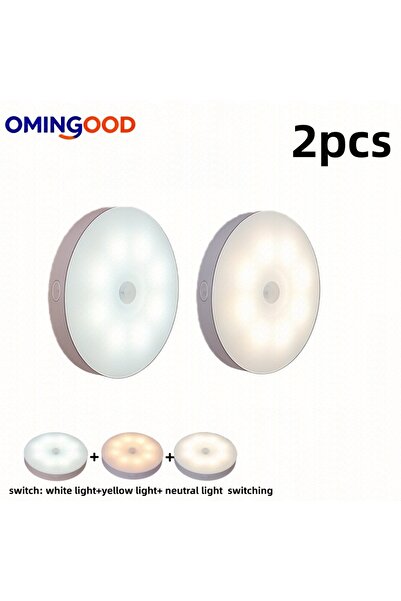 Choice 3 colors of light 2PCS USB Charging LED Motion Sensing Light with Adju...