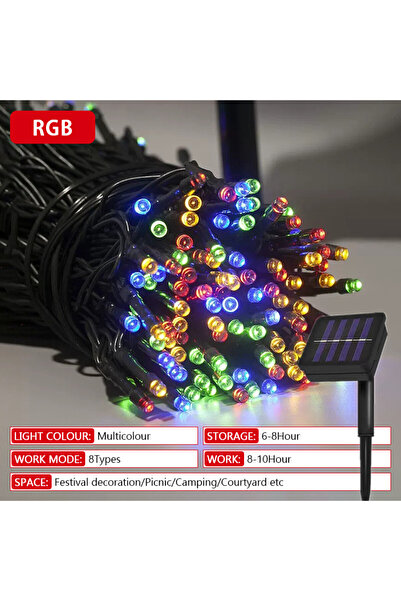Choice سلسلة إضاءة LED تعمل بالطاقة الشمسية، 300 مصباح LED، بطول 32 مترًا، وط...