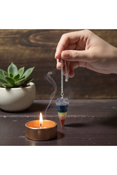 feyza collection مذبذب من الحجر الطبيعي ذو 7 شاكرات