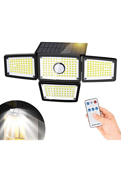 Choice مصباح خارجي يعمل بالطاقة الشمسية مزود بـ 283 مصباح LED، ومستشعر حركة، ...
