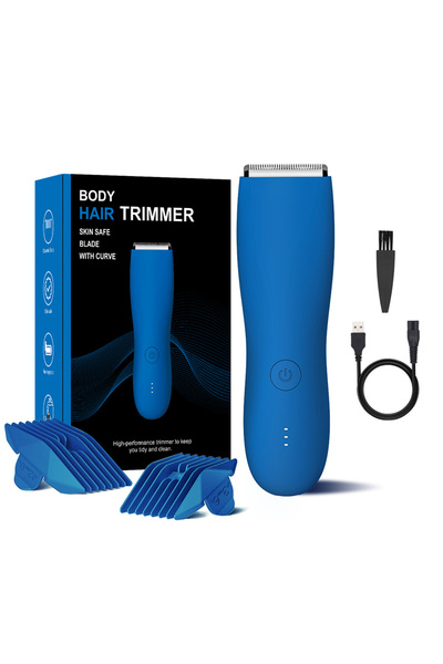 Choice ماكينة حلاقة كهربائية زرقاء للرجال لمنطقة العانة والجسم - طقم تشذيب مز...