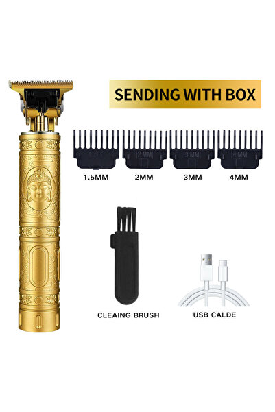 Choice ماكينة حلاقة الشعر الكهربائية الذهبية T9 USB للرجال، قابلة لإعادة الشح...