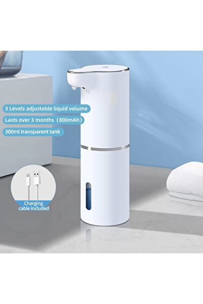 Choice موزع صابون سائل أوتوماتيكي جديد أبيض اللون يُثبت على الحائط، مزود برغو...