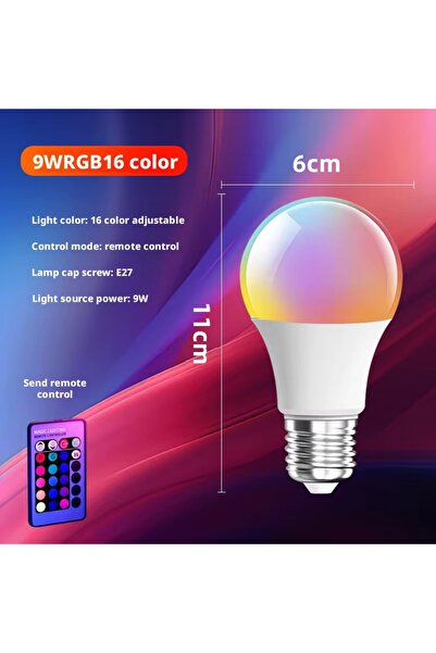 Choice 9W E27 E27 220V 16 Colors RGB Bulb LED Multicolor BulbHousehold Lighti...