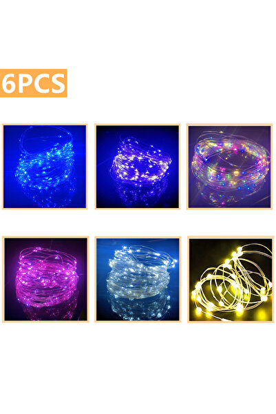 Choice With battery 1m A set-6PCS 6PCS with Battery LED String Lights Copper ...