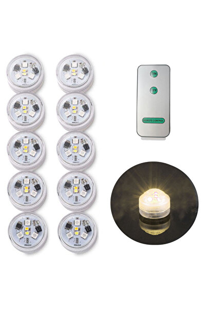 Choice Warm white 10pcs Mini Submersible LED Lights Small Underwater Tea Ligh...
