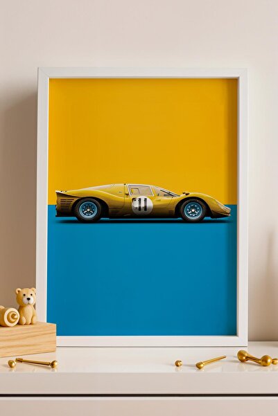 Saturn Tablou cu cadru cu mașina Ferrari 330 P4, decor pentru cameră și garaj...