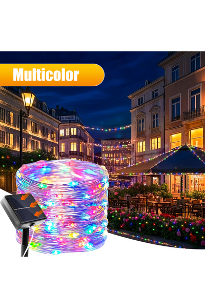 Choice سلسلة إضاءة خارجية تعمل بالطاقة الشمسية متعددة الألوان بطول 12 مترًا و...