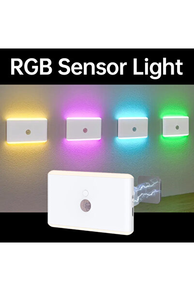 Choice WHITE Wall Lamp LED Motion Sensor Wireless Night Light Type C Recharge...