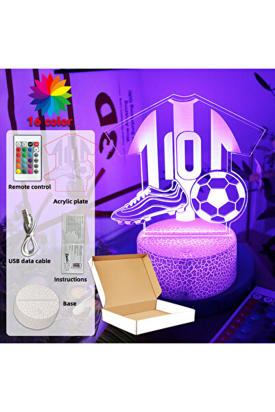 Choice مصباح ليلي على شكل لاعب كرة قدم من طراز CR16 04، يعمل باللمس مع جهاز ت...