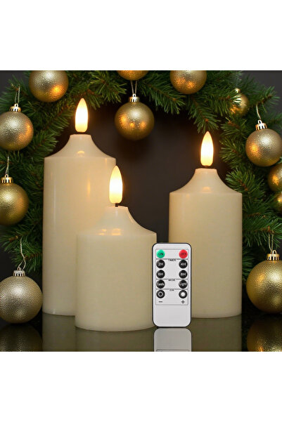 Choice 3 PCS With Remote Flameless Candles with Remote and Timer Battery Oper...