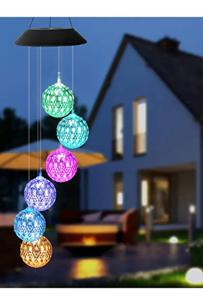 Choice RGB 1pc Solar Morcan Ball Wind Chime Lamp Villa Arrangement Colorful H...
