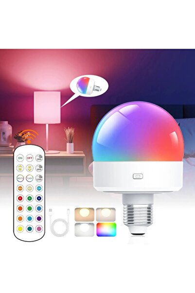 Choice 3.5W 15 pcs RGB Smart Rechargeable LED Bulb E27 Remote Control RGB Dim...