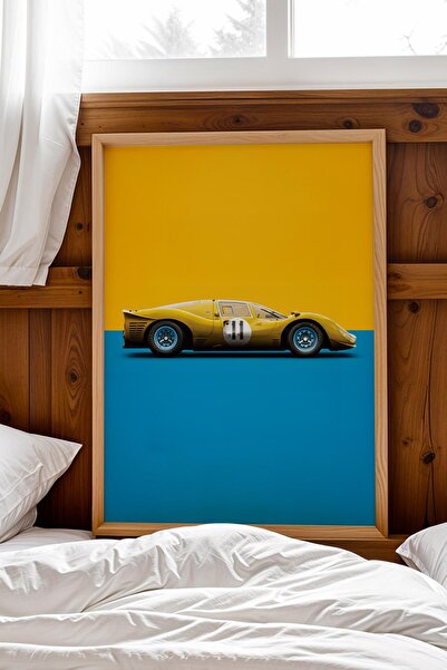 Saturn Tablou cu cadru cu mașina Ferrari 330 P4, decor pentru cameră și garaj...