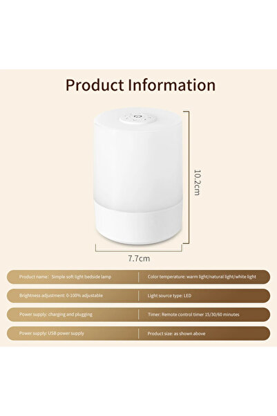 Choice مصباح طاولة يعمل باللمس بتقنية LED بدون جهاز تحكم عن بعد، قابل لإعادة ...