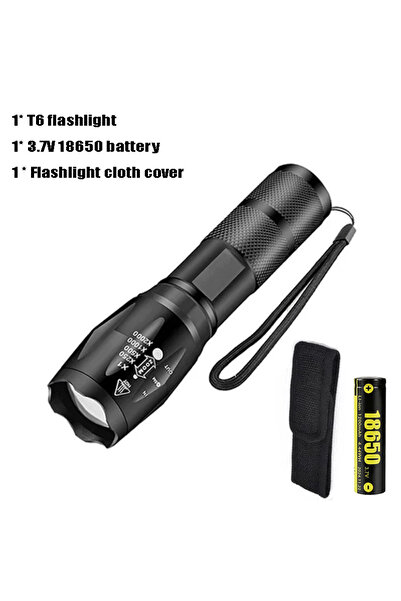 Choice مصباح يدوي صغير محمول بتقنية LED، مزود بغطاء قماشي، يعمل ببطارية 18650...