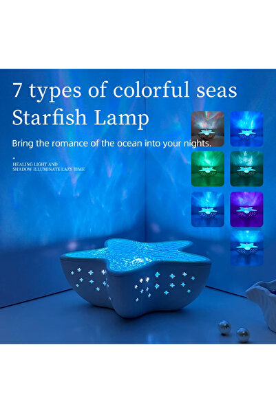 Choice مصباح نجم البحر، مصباح ليلي LED على شكل نجم البحر، مصباح طاولة قابل لإ...