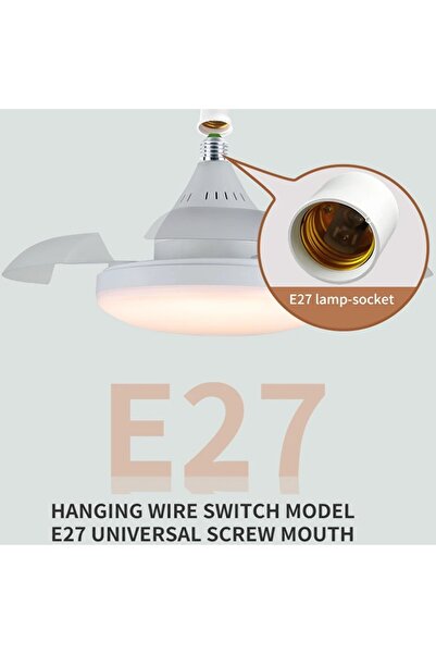 Choice 100-260 V WHITE NEW Smart Invisible Ceiling Fan With light Remote Cont...