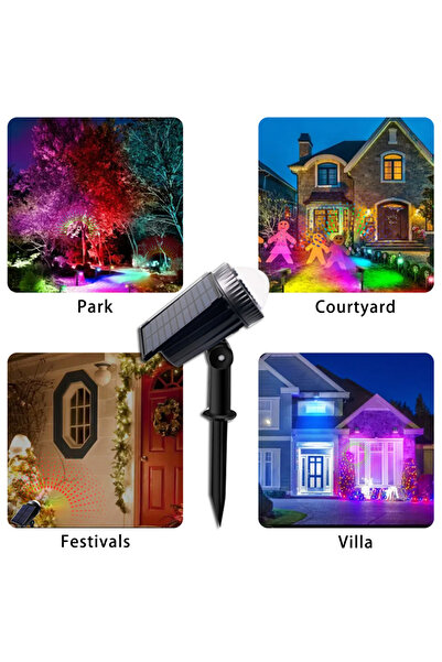 Choice 1Pcs RGB Project Light Outdoor Solar Projection Drip Light Garden Vill...