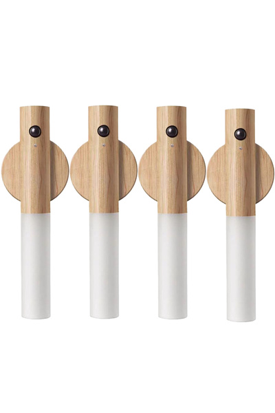 Choice مصباح جداري مغناطيسي قابل لإعادة الشحن بتقنية LED من وايت آش - 4 قطع، ...