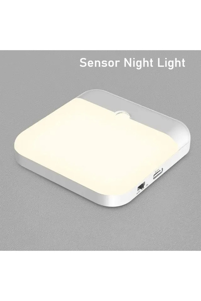 XIWANGFIRE ضوء دافئ، مصباح ليلي لاسلكي بتقنية LED، فانوس مزود بمستشعر حركة بش...