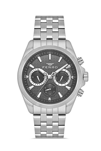 FERRO Silver Steel Cord Men's Wristwatch Fm40158A-A4 All Functions Active 3 A...
