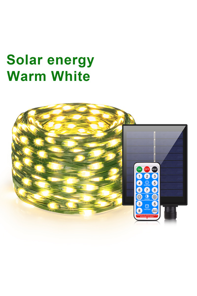 Choice9 سلسلة إضاءة LED بطول 50 مترًا و400 مصباح LED أبيض دافئ تعمل بالطاقة ا...