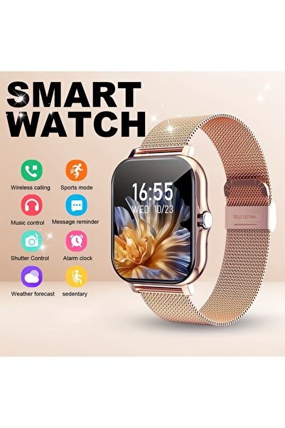 Choice ساعة ذكية رياضية بحزام شبكي ذهبي، إصدار 2025، ساعة ذكية مطورة للرجال و...