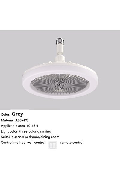 Choice GRAY IRALAN Modern ceiling fan with light LED Fan Light E27 Screw Fan ...