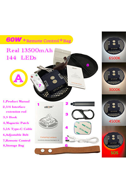 Choice فانوس تخييم قابل لإعادة الشحن مع جهاز تحكم عن بعد، مصباح خيمة خارجي، م...