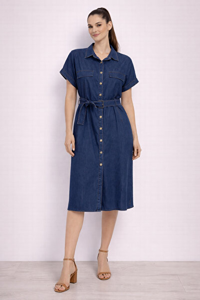 Ekol Beli Belted Midi Dress 6542