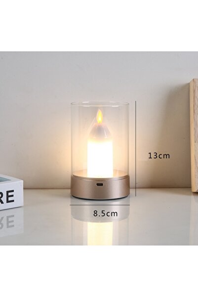 Choice gold Rechargeable LED Candle Night Light Flameless Wick Candles Light ...