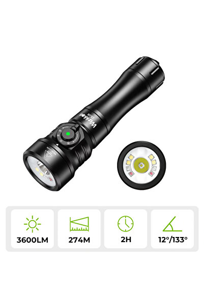 Choice مصباح غوص احترافي Wurkkos DL08 قابل لإعادة الشحن، مزود ببطارية 21700، ...