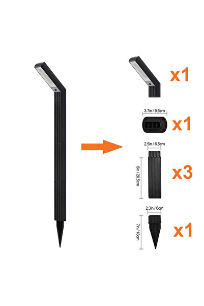 Choice مصابيح إضاءة خارجية طويلة تعمل بالطاقة الشمسية RGB، مصابيح موجهة للممر...