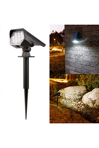 Choice كشاف شمسي خارجي بإضاءة بيضاء، 10 مصابيح LED، قابل للتعديل بزاوية 180 د...