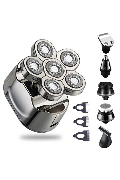 Choice ماكينة حلاقة كهربائية 6 في 1 للرجال الصلع، 7 شفرات، ماكينة حلاقة عائمة...