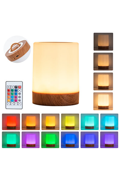 Choice RGB RGB 16-Color USB Rechargeable Night Light, Touch Control Bedside T...