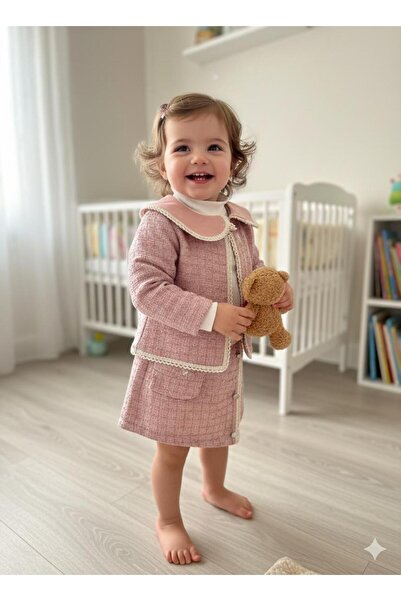 MODA KIZ ÇOCUK TÜVİT KUMAŞ ELBİSE